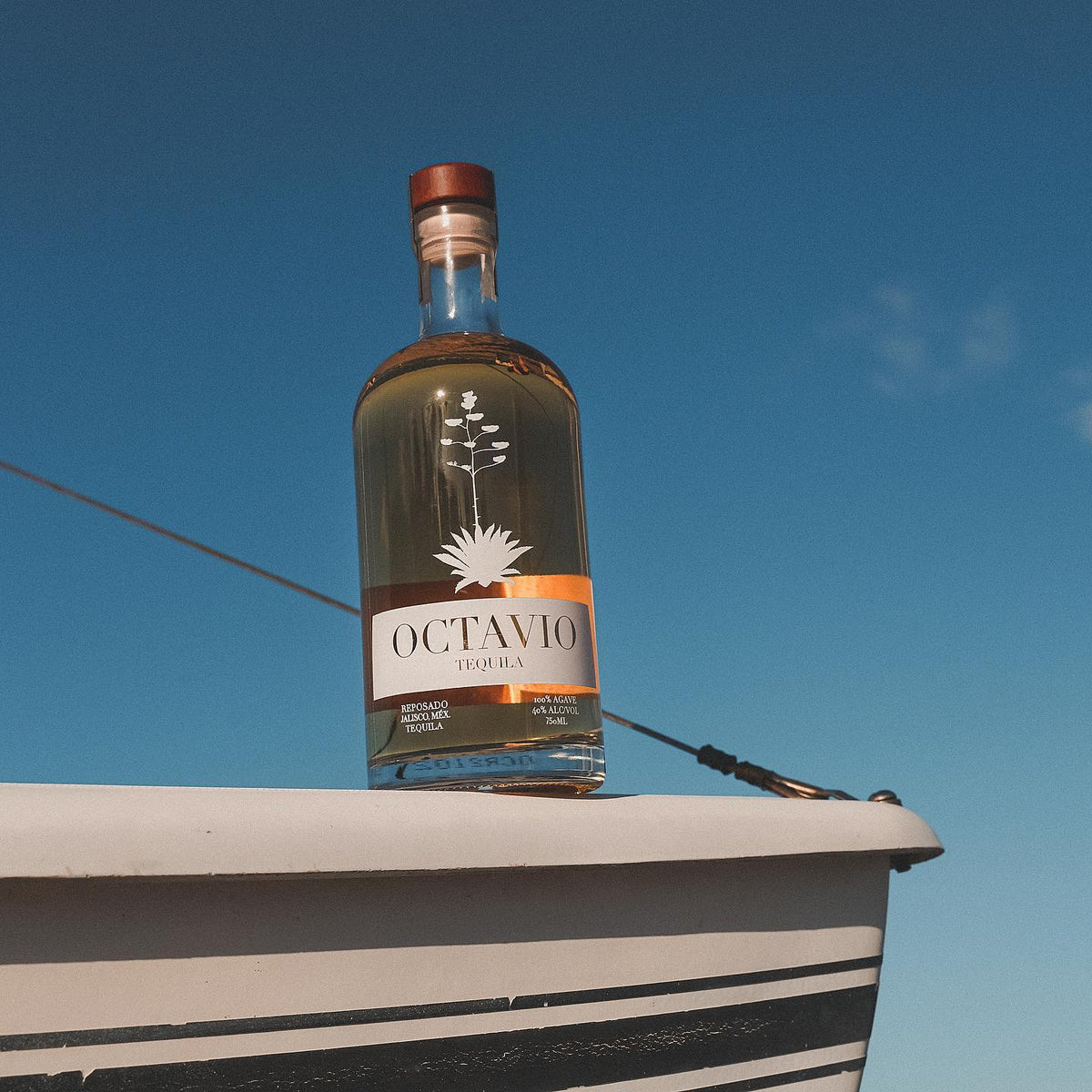 gold on boat blue sky